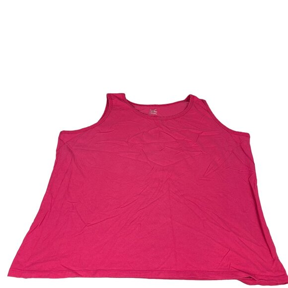 JMS Just My Size Women's Tank Top 22W/24W Pink Sleeveless 100% Cotton Plus Size - Picture 1 of 5